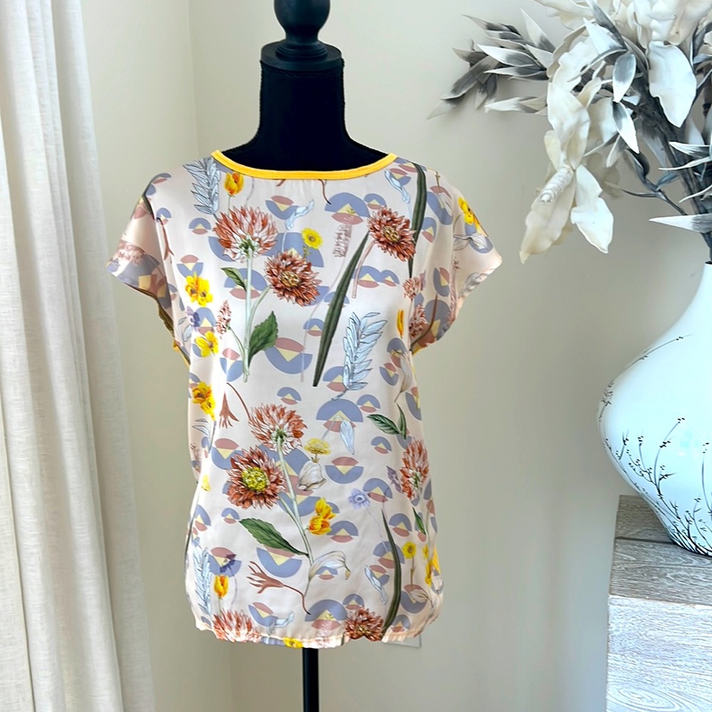 Zara top, satin front,cotton back